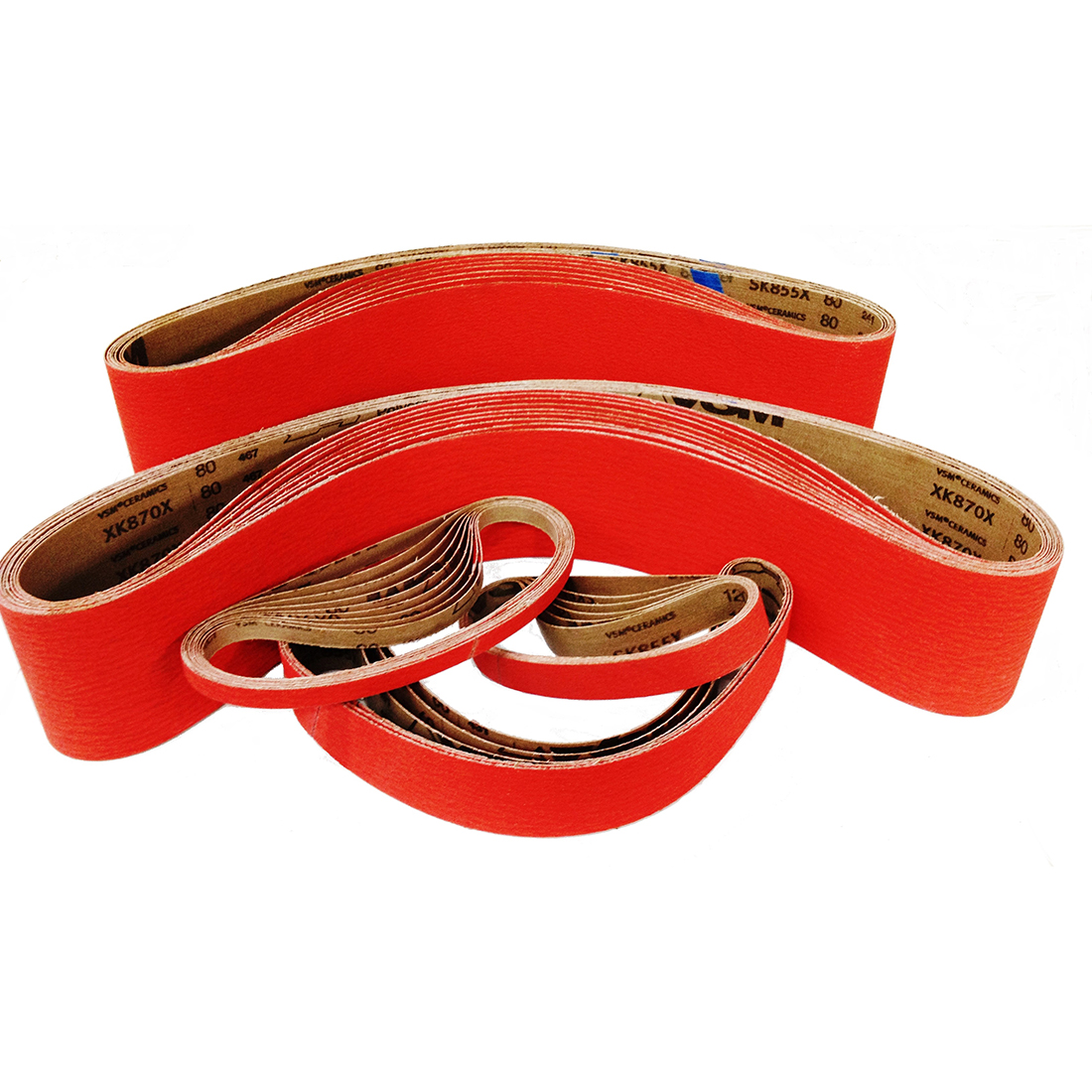 60 Grit VSM Abrasive Belt Bright Red Cloth Backing Pack of 10 Ceramic 48 Length 6 Width 