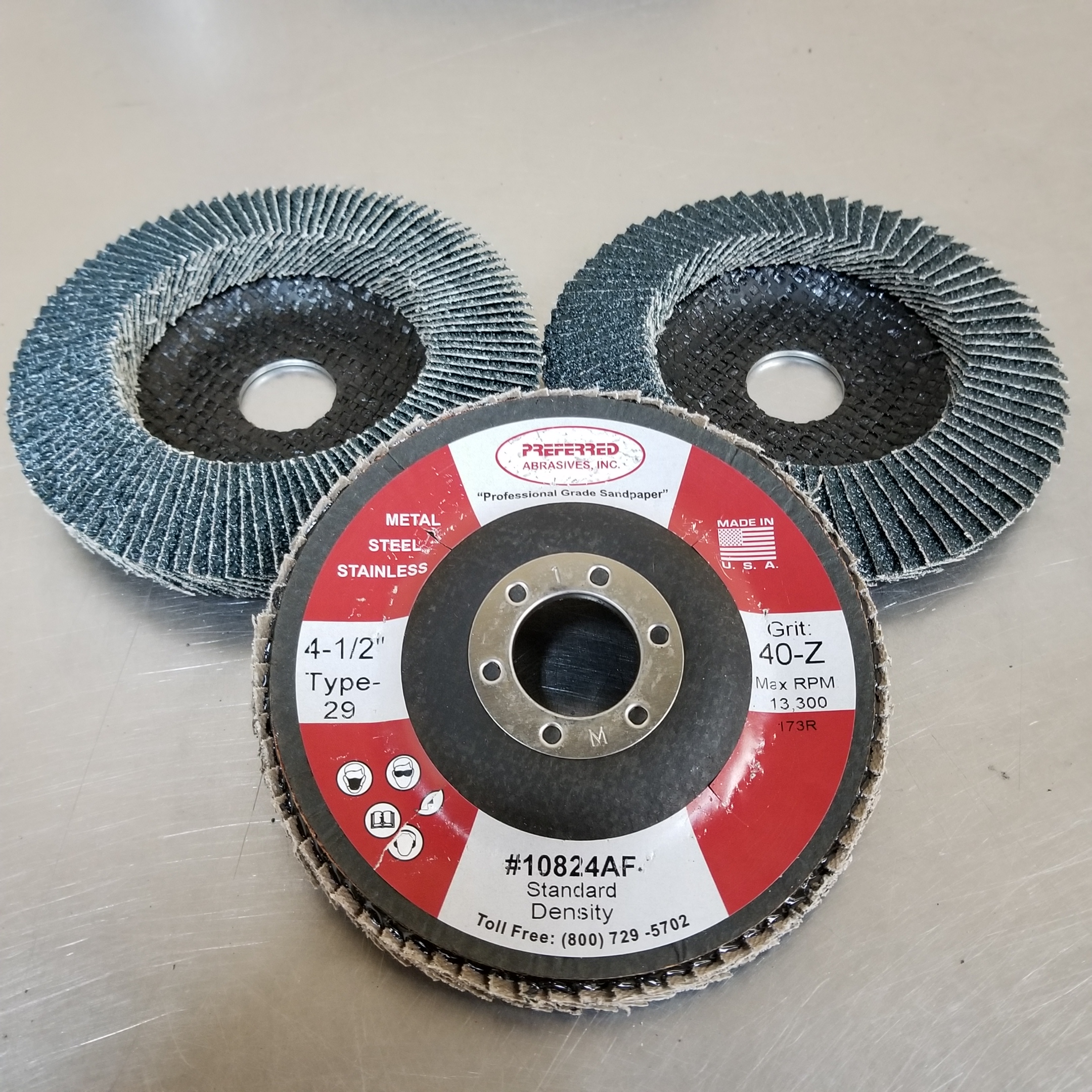 Type 29 4-1/2 Dia Phenolic Backing Threaded Hole 4-1/2 Dia. Weiler Saber Tooth Abrasive Flap Disc Ceramic Aluminum Oxide 80 Grit Weiler Corporation 50107 Pack of 1 