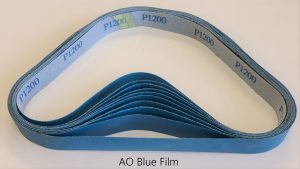 AO Blue Film 1x30 sanding belts for knife makers